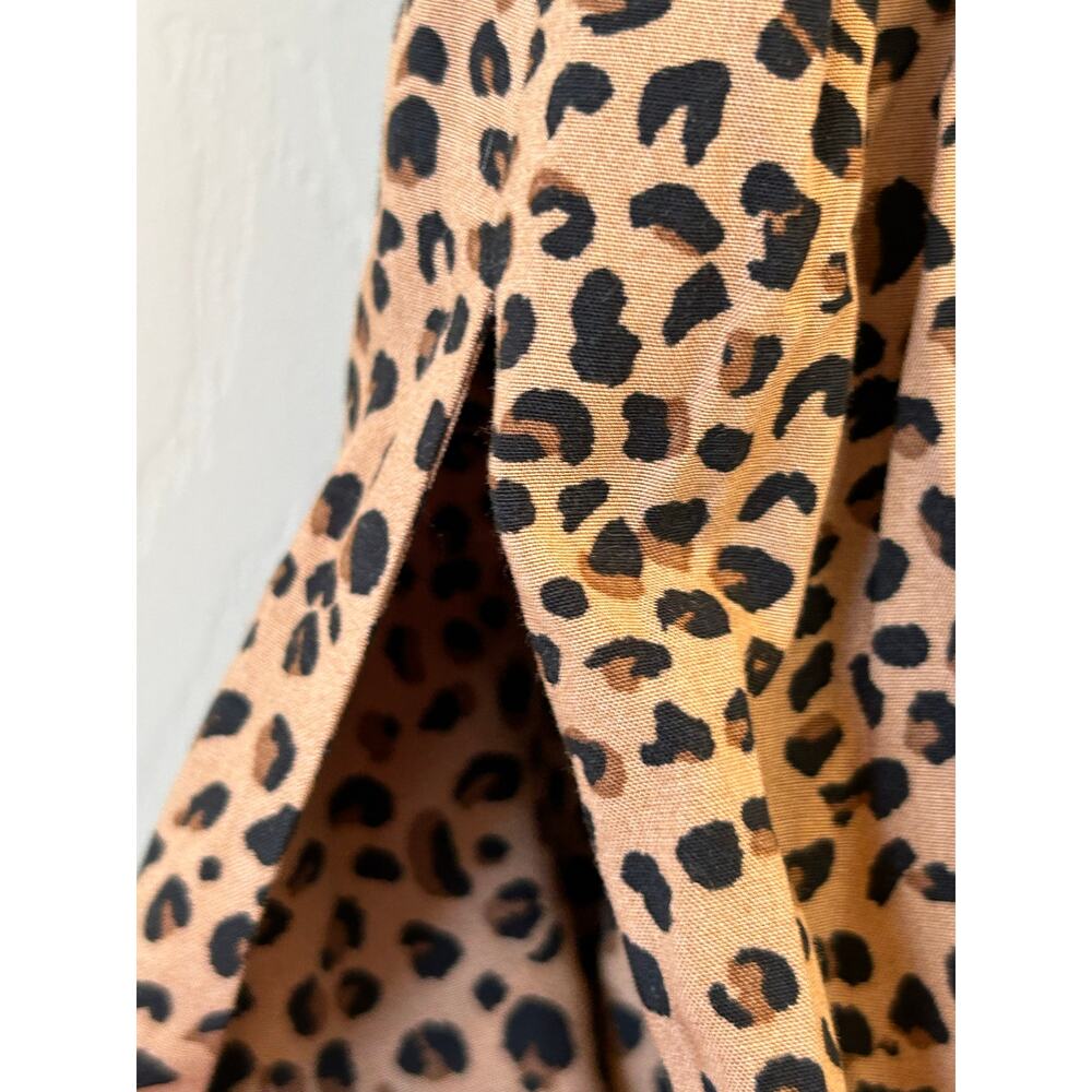 J. CREW Leopard Print Smocked Bodice Midi Dress XS Sleeveless Pockets - Picture 11 of 11